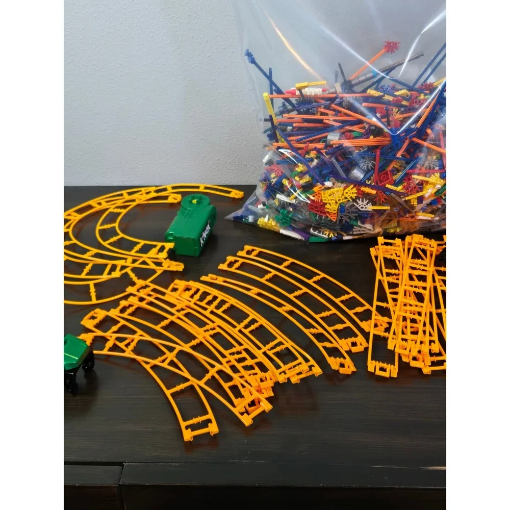 K'NEX Roller Coaster Bulk Lot with Motor Track Cars Chain Rods and Connectors